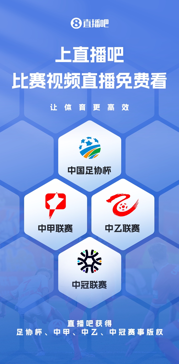 官宣！直播吧獲足協杯、中甲、中乙、中冠賽事版權，免費視頻直播